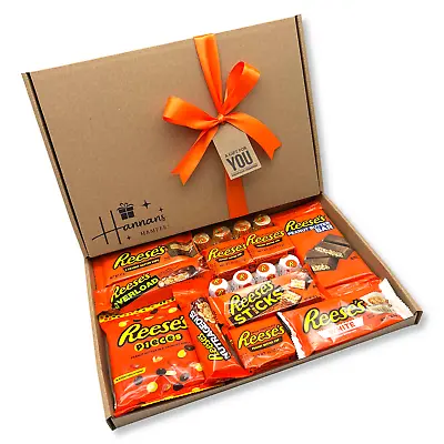 Reeses Chocolate Hamper Sweet Gift Box USA Candy Birthday Easter Gift • £12.49