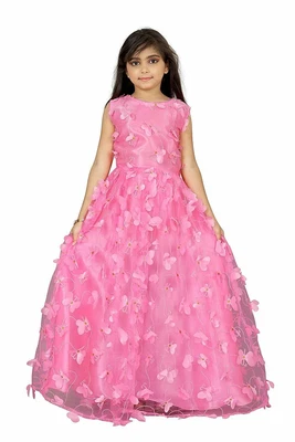 $56.22 • Buy Kid's Girls Net Embroidered Gown Dress-Titli Gown (Pink)