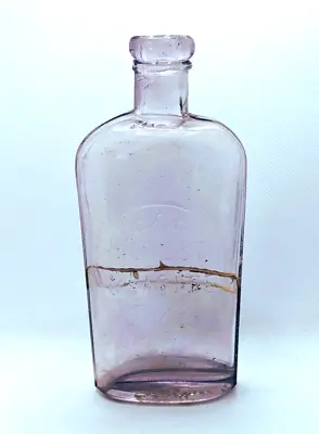 Mid-Late 1800s Honest Measure Whiskey Flask Strap Side Union Oval Bottle EMPTY • $30