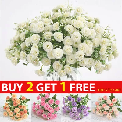 20 Heads Silk Artificial Flowers Bouquet Fake Lilac Rose Home Wedding Decor • £4.83