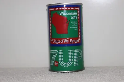 7-up Soda Bi-cenntenial States Can 1976 - Wisconsin - Uncle Sam Puzzle Piece - • $6.73