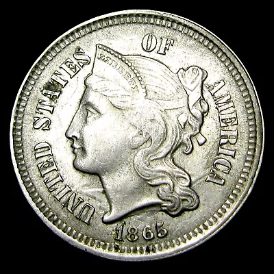 $75 • Buy 1865 Copper Nickel Three Cent Piece 3cp Stunning Condition Type Coin ---- #ZR735