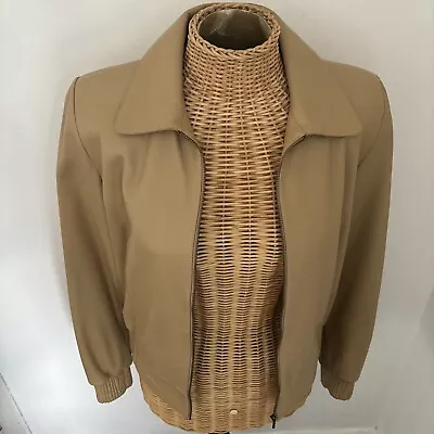 Ladies Leather Marks & Spencer’s Camel Bomber Jacket 12 Immaculate Condition • £24.50
