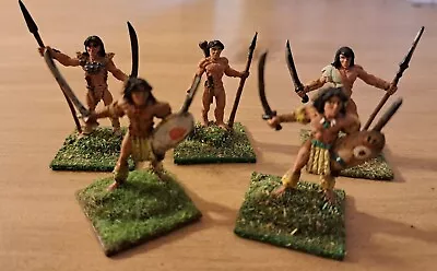 D&D-1975-89 VINTAGE Lead Figures - Aztec Warriors Set (PAINTED) LOT OF 5 • $36.38