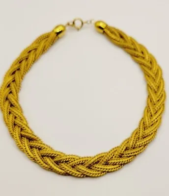 Vintage Napier Gold Tone THICK Braided Collar Necklace Runway 18  • $98.09