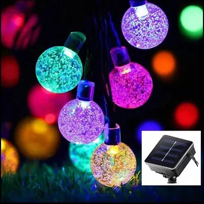 £1 • Buy 30LED SOLAR POWERED String Lights LED Retro Bulb Garden Fairy Ball Hangin Lamp
