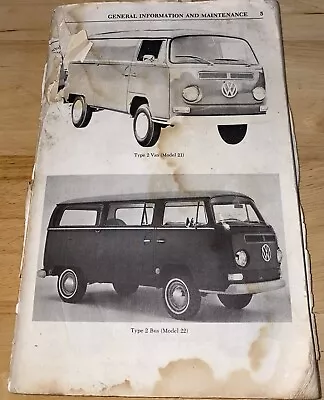 Book-Volkswagen General Information/Maintenance Manual-Van Bus Car Squareback+++ • $19.99