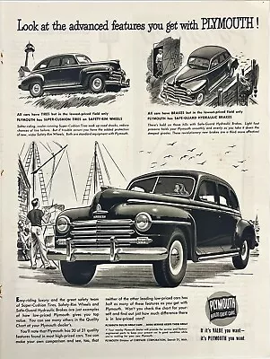 Vtg Plymouth Cars Automobile Chrysler Corp Detroit MI Print Ad Magazine 1948 • $14.35