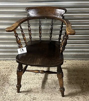 Late 19th Century Beech & Oak Captains Chair With RAF Squadron No.26 Interest • £295