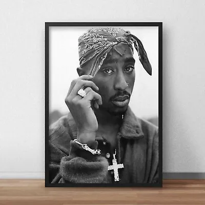 Tupac 2Pac Shakur BW Vintage Art Poster Print. Great Vanity Home Decor • $53.95