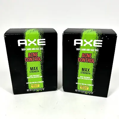 Axe Body Hand And Face Soap Bar Acne Control Treatment 2 Pack Of 4.5 Oz Each • $14.99