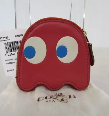 Coach Pac-Man Ghost Coin Case Purse Red NWT • $89.95