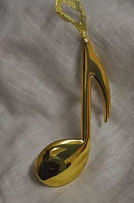 Brass Eighth Note Music Note Christmas Ornament • $8.99