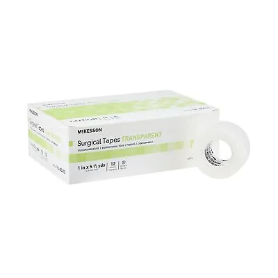 McKesson Kind Removal Clear Silicone Medical Tape 1  X 5.5 Yds 16-48410 12 Rolls • $9.99