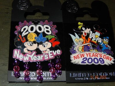 $0.99 • Buy Walt Disney World New Year's Eve 2008 Day 2009 2 Pin Lot Mickey Minnie Mouse