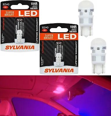 Sylvania ZEVO LED Light 194 Red Two Bulbs Interior Dome Replacement Upgrade Fit • $22