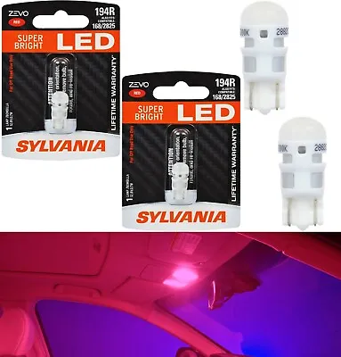 Sylvania ZEVO LED Light 194 Red Two Bulbs Step Door Replace Stock Lamp Color Fit • $22