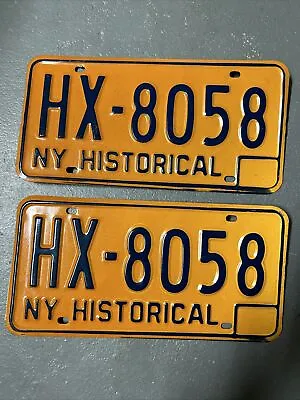 Vintage 1970’s (1973?) New York Historical License Plate Pair HX-8058 • $65