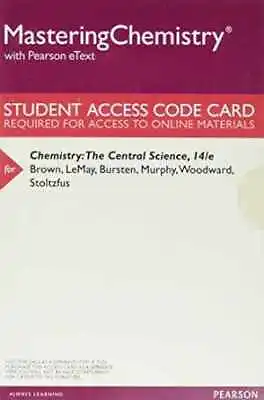 MasteringChemistry With - Printed Access Code By Brown Theodore E. - New A • $12.76