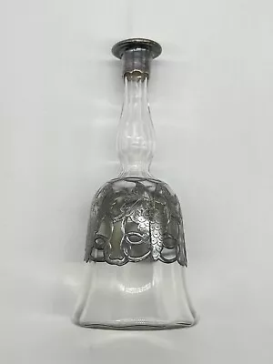 Vintage 1940’s Silver Overlay Pontiled Glass Barber/Dresser Bottle 7.5” • $45