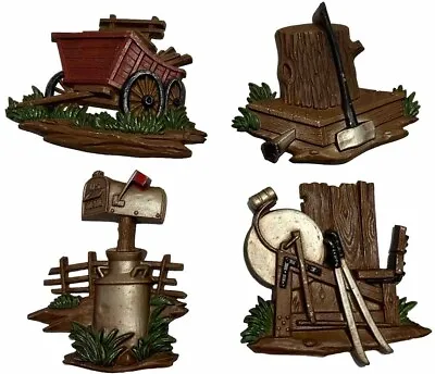 1976 Vintage Sexton Lot Of 4 Metal Wall Plaques Farmhouse Country Cabin Decor • $22