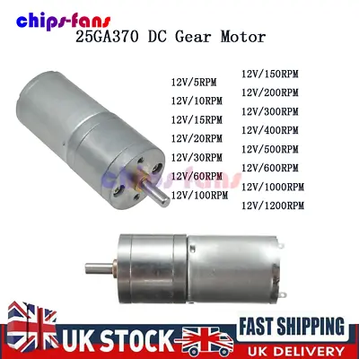 DC12V 30/60/600RPM Powerful Torque Micro Speed Reduction Gear Box Motor UK • £9.99