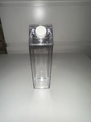 Transparent Milk Carton Water Bottle Reusable 17oz/500ml • $9.99