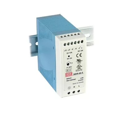 Mean Well MDR-60-24 AC To DC DIN-Rail Power Supply 24 Volt 2.5 Amp 60 Watt - NEW • $21