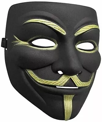 2 Pack V For Vendetta Matte Finish Polishing Black Hacker Mask Anonymous Costume • $7.99