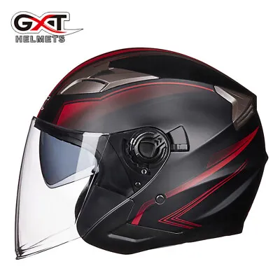 DOT Flip Up Half Motorcycle Helmets Open Face Jet Helmet Motobike Scooter Helmet • $53.78