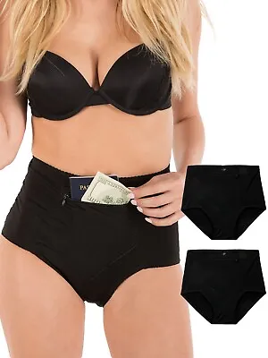 $24.99 • Buy Barbra’s Women’s Travel Pocket Underwear Girdle Brief Panties S-4XL (2 Pack)