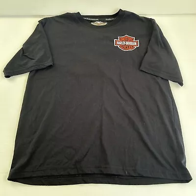 Harley Davidson - Men's Black Embroidered Short Sleeve T-Shirt - Size Large • $39.95