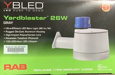 $175 • Buy RAB LIGHTING YBLED26/PCT - 26W LED YARDBLASTER With TWISTLOCK PHOTO CELL