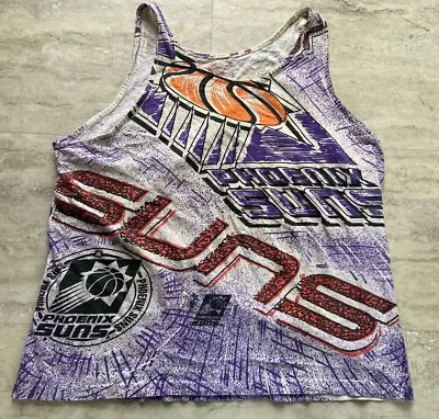 Vintage Magic Johnson T’s Phoenix Suns NBA Print Basketball Tank Top Mens L • $98.50