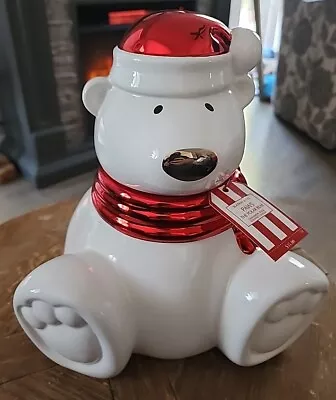 Slatkin & Co Paws The Polar Bear Cookie Jar Ceramic Bath & Body Works 2009 W Box • $34.03