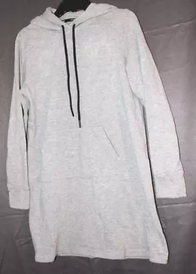$16.95 • Buy Womens M Calvin Klein Sweatshirt Dress W/ Hood Gray Athleisure Pullover USED