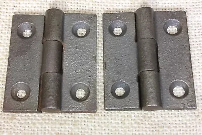 2 Old Door Small Hinges Butt 2 X 1 5/8” Store Stock Vintage Cast Iron Rustic • $37.91