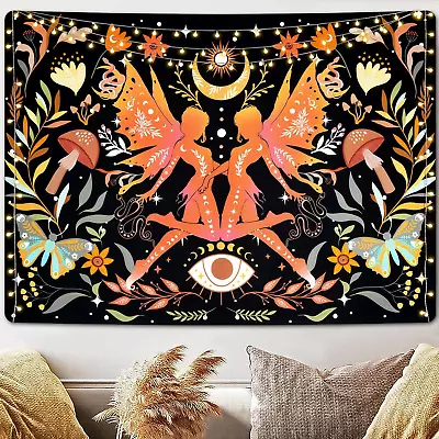 Butterfly Tapestry Flying Girly Tapestries Mushroom Floral Plant Tapestry Moth S • $18.42