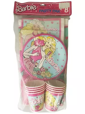 BARBIE VINTAGE 1988 BIRTHDAY PARTY PAK FOR 8 (1) Birthday Party Dinner Table • $38