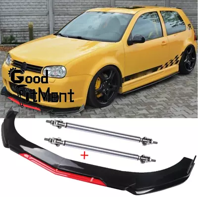 For Volkswagen Golf MK4 Front Bumper Lip Chin Spoiler Splitter Body + Strut Rods • $94.91