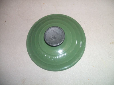£6.99 • Buy Le Crueset Green Pan Lid Only Size 14 Ridged Genuine Knob V.G.C.