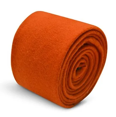 £15.99 • Buy Frederick Thomas Designer Wool Mens Tie - Burnt Orange - Plain Skinny Wedding