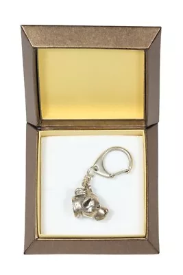 Amstaff - Silver Plated Keyring With Image Of A Purebred Dog Art Dog AU • $33.04