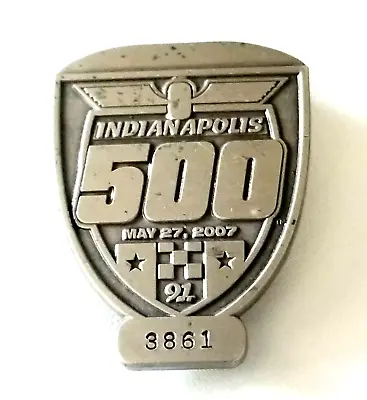 $31.20 • Buy 2007 Indy 500 Indianapolis Motor Speedway Auto Race Pit Badge Pass Sivler Tone