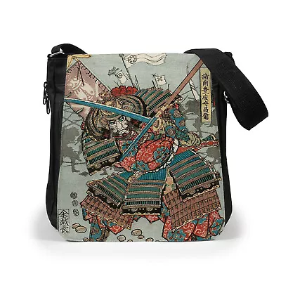 Japanese Ukiyo-e Bag Samurai Oyoroi Tablet Crossbody Messenger Shoulder Reporter • £24.99