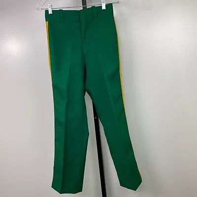 Vintage Green Marching Band Uniform Pants Yellow Pinstripe XS/Small Broken Zippe • $20