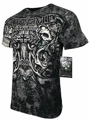 XTREME COUTURE By AFFLICTION Men T-Shirt HADES Skulls Biker MMA S-5X • $25.95