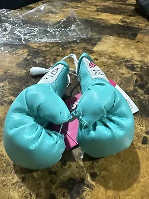 Fighting Pretty Mini BOXING GLOVES 3.5 Inch New Hang From Car Mirror Aqua • $4.99