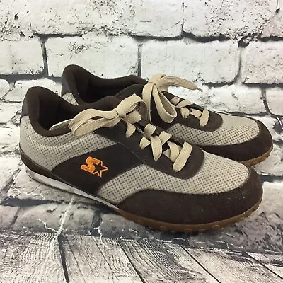 Starter Mens Sz 10 Shoes Brown Leather Star-Max Sneakers Canvas Athletic Lace-Up • $31.99