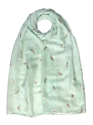  Pretty Mini Leaf Rose Gold Foil Print Scarf  Fashion Hijab Shawl Wrap Pashmina • £3.99